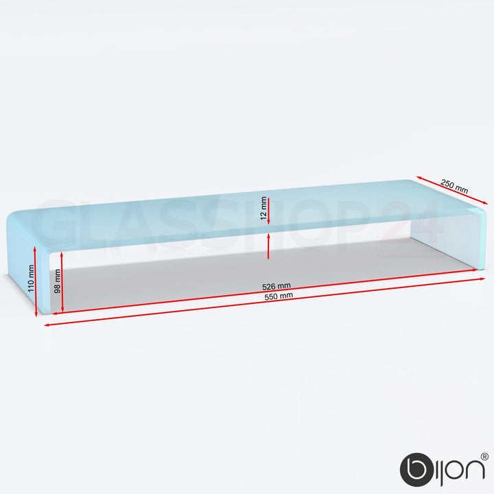 bijon TV Aufsatz Glas Bildschirm-Erhöhung | PC Monitor-Erhöhung, Schreibtisch-Aufsatz für Laptop Erh