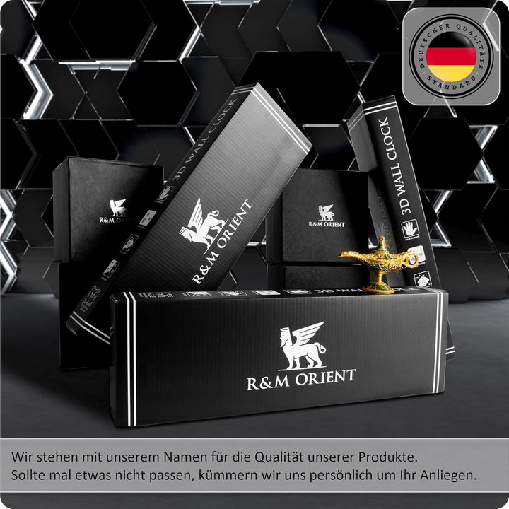 R&M Orient 3D Arabische Wanduhr grosse Moderne Mute DIY - Dekoration Geschenk - Wohnzimmer Home Offi