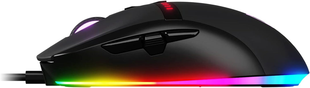 Oversteel - Invar USB Gaming Maus, 12400 DPI einstellbar, 9 programmierbare Tasten, 10 RGB Beleuchtu