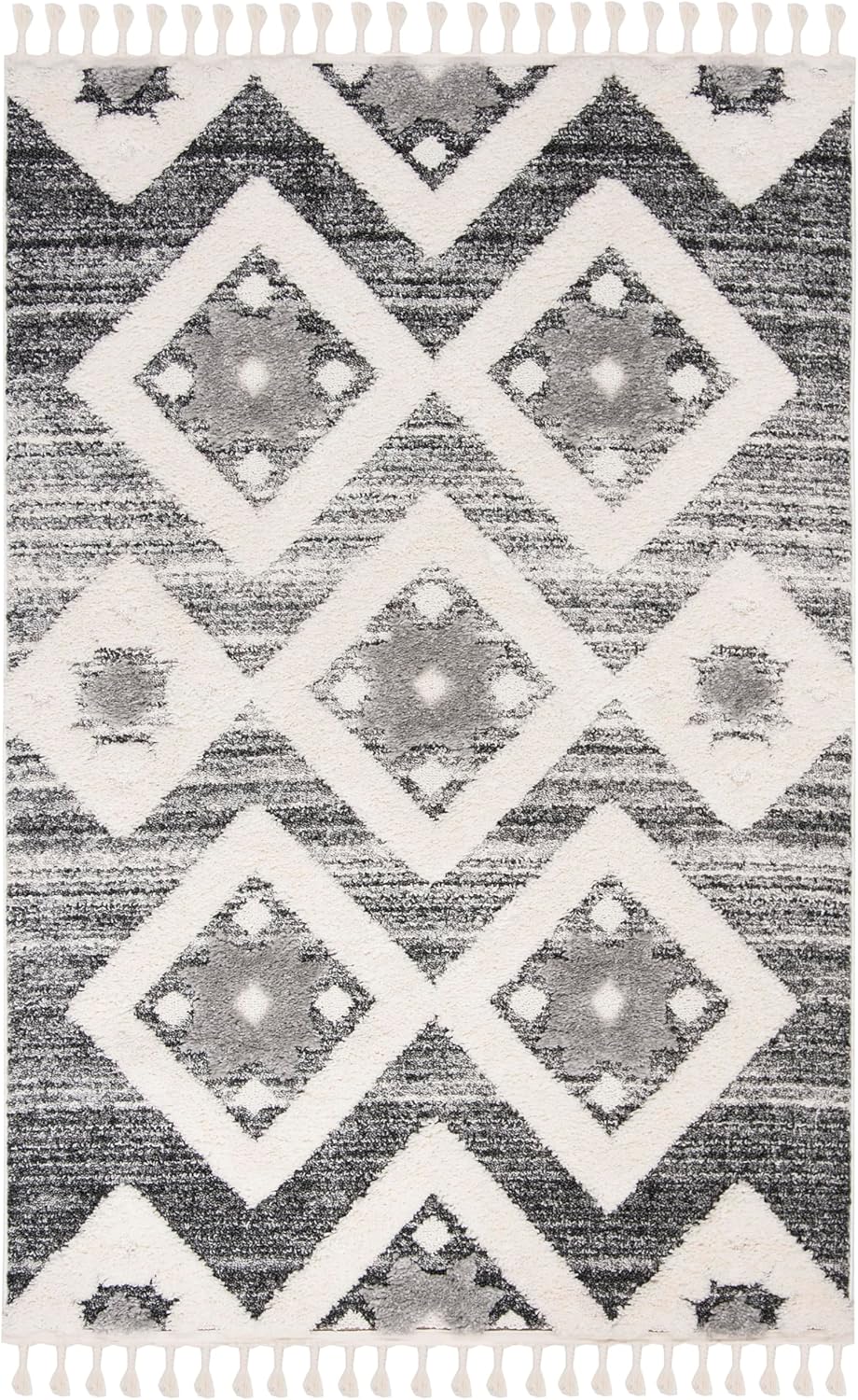 SAFAVIEH Zottelig Teppich für Wohnzimmer, Esszimmer, Schlafzimmer - Moroccan Tassel Shag Collection,