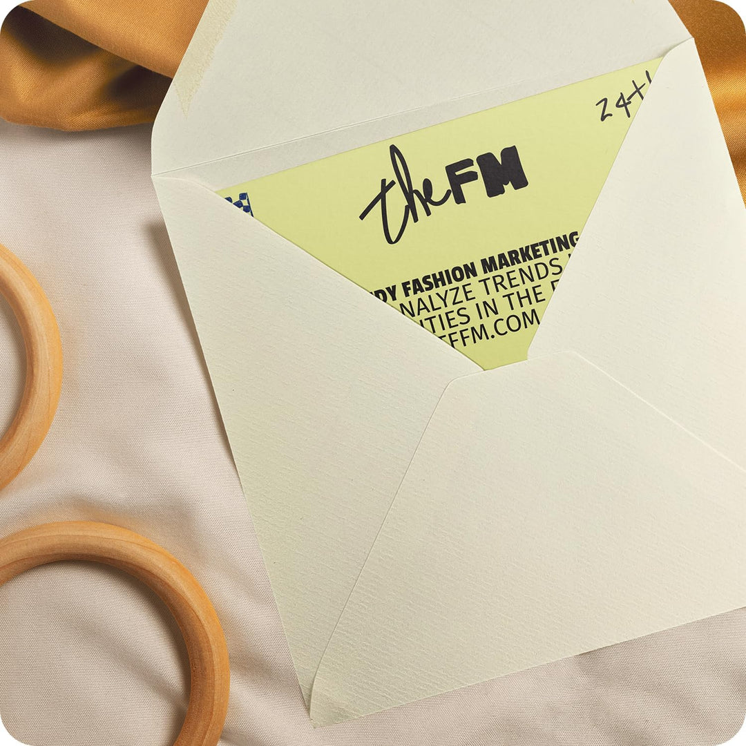 Netuno 500 quadratische Briefumschläge Ecru gerippt 15,3 x 15,3 cm 120g Aster Laid Ivory strukturier