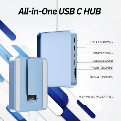 Minisopuru USB C Hub für iMac 24 Zoll 2021/2023, iMac Zubehör unterstützt M.2 NVMe SSD, iMac USB Hub
