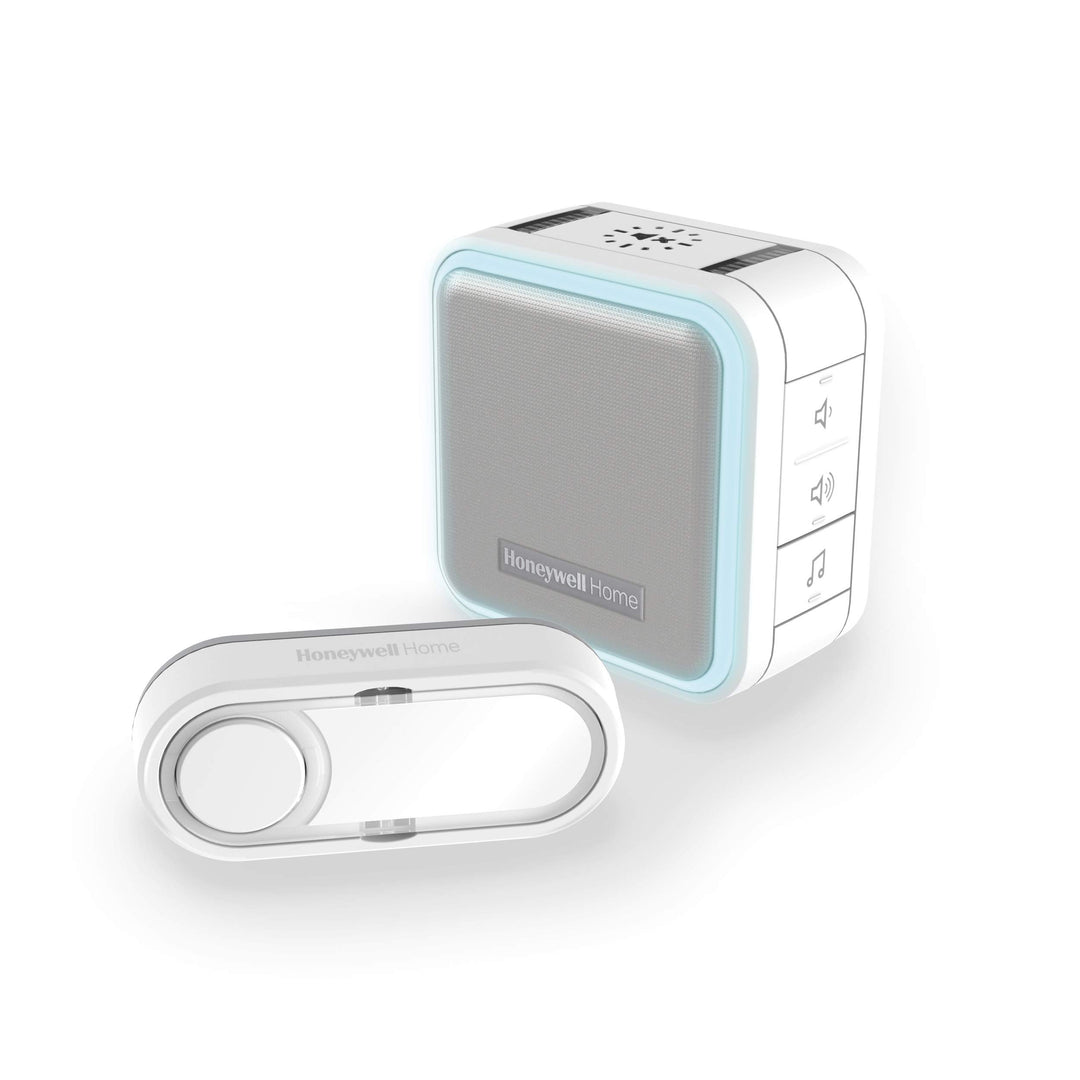 Honeywell DC515S Home Serie 5 kompakter, Tragbarer Funk Led Gong mit Klingeltaster, Logo Design kann