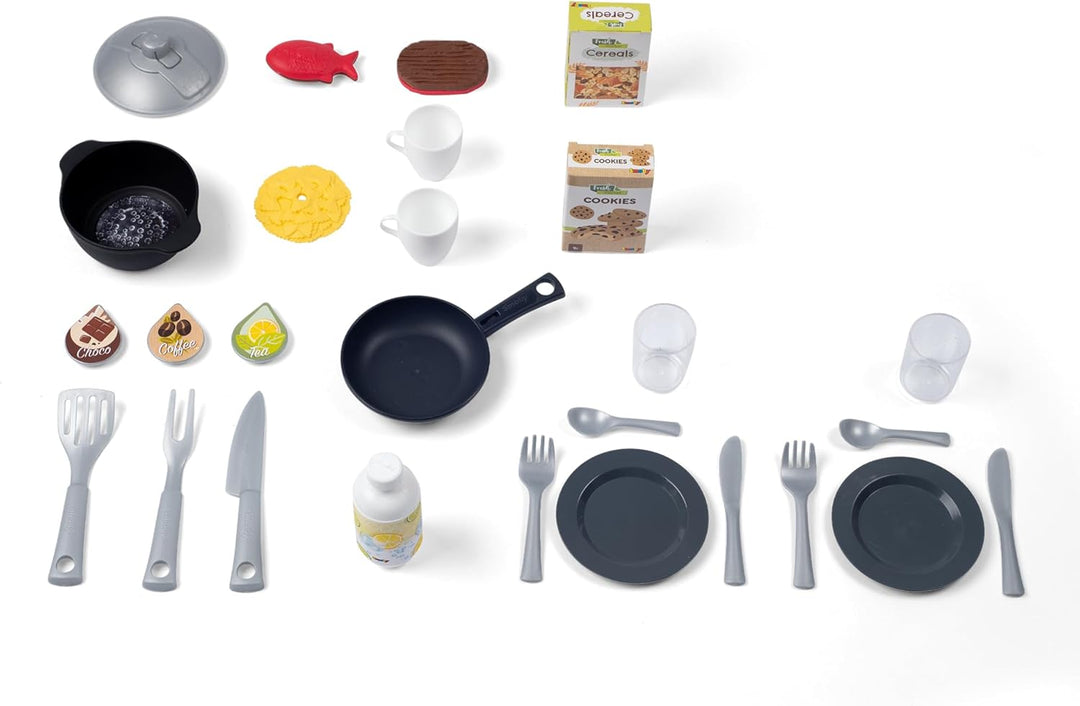 Smoby - Tefal Studio Küche – Spielküche für Kinder mit vielen Funktionen, Töpfen, Pfannen, Küchenbes