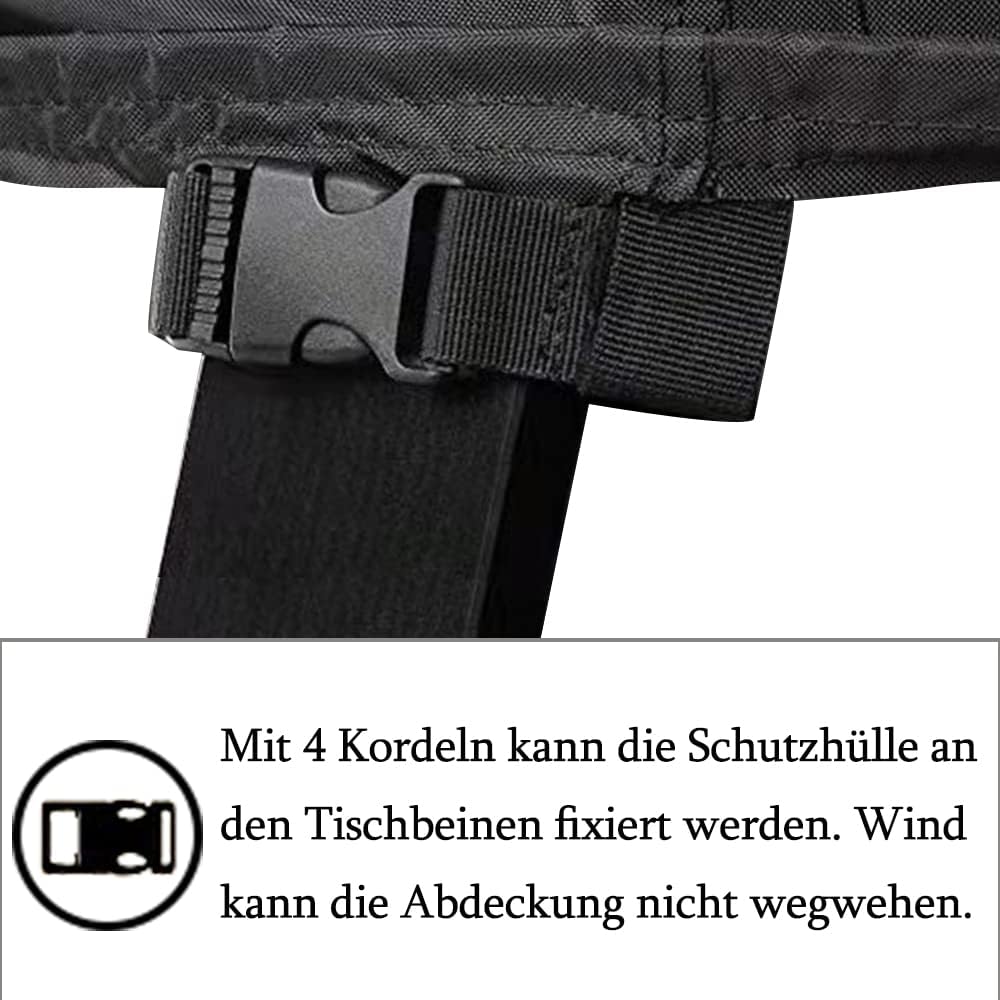 Tischplattenhülle 160x90x15cm Schutzhülle wasserdicht UV - beständigGartenmöbel Gartentisch Hülle Ab