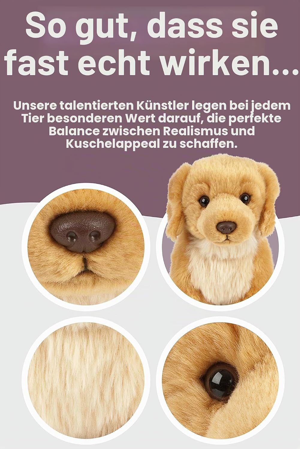 Living Nature Soft Toy - Stofftier Golden Retriever (20cm)