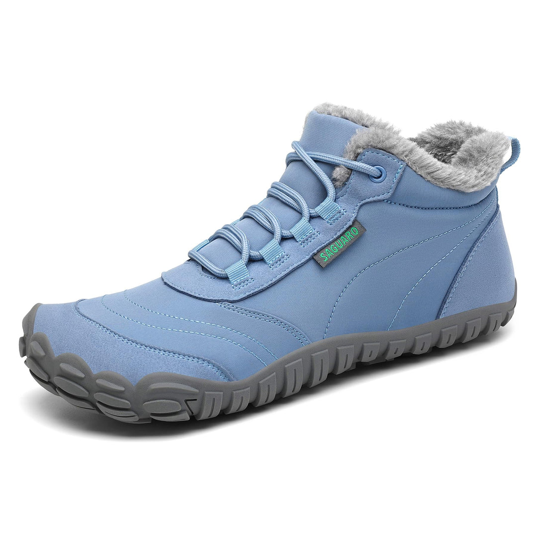 SAGUARO Winter Barfussschuhe Warm Gefüttert Winterschuhe für Damen Herren,EU Gr.36-48, 37 EU Lichtbl