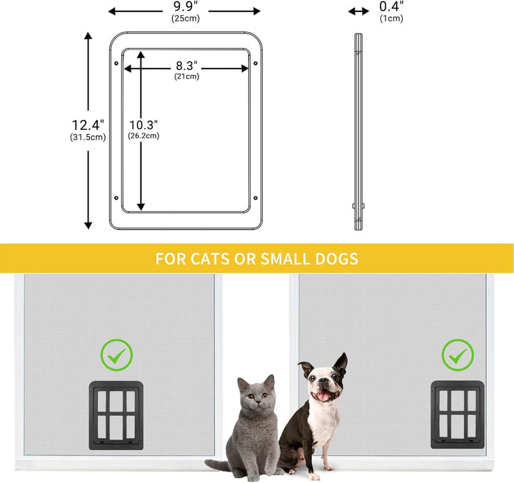 Enjoying Haustier-Bildschirm-Hundetür 21 x 24,5 cm Katzentür mit Magnetklappe Abschliessbar Hundetür