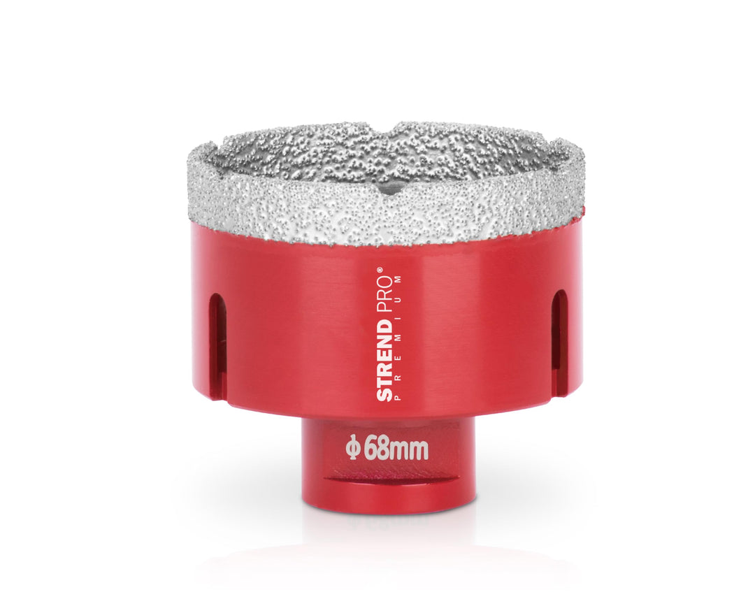 Diamant Bohrkrone Fliesen 68mm für Steckdose | PREMIUM Feinsteinzeug Bohrer 68mm für Winkelschleifer