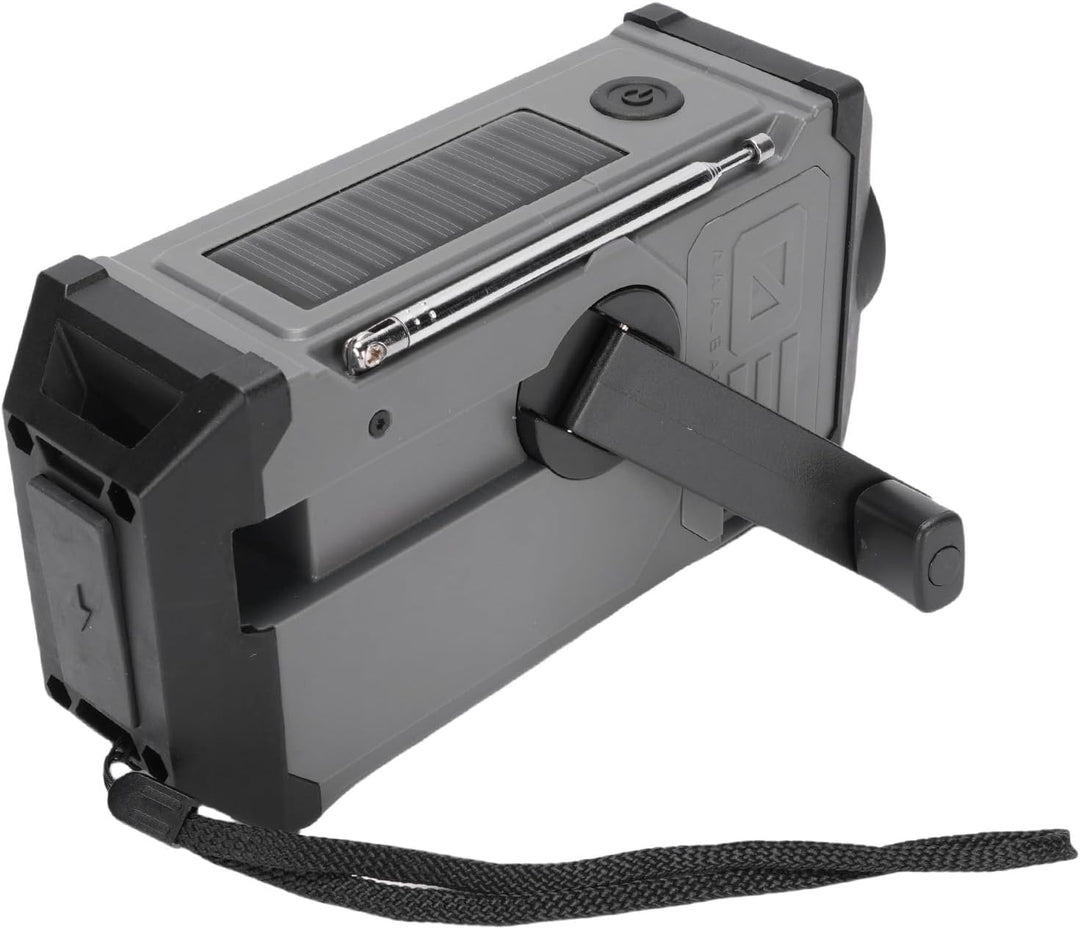 Solarbetriebenes Kurbelradio mit Kurbel, 3 LED-Helligkeit von Lalligne, Multi-Power, Handheld AM/FM