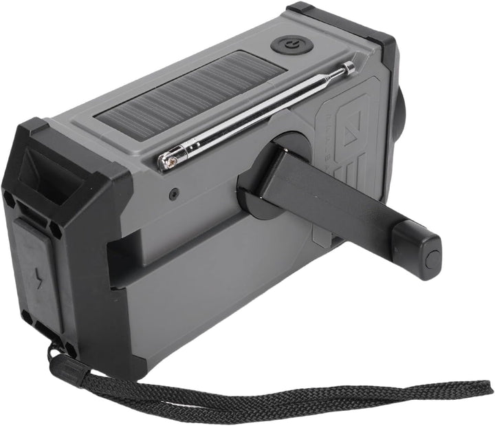 Solarbetriebenes Kurbelradio mit Kurbel, 3 LED-Helligkeit von Lalligne, Multi-Power, Handheld AM/FM