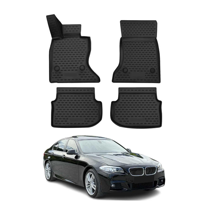 OMAC Gummimatten Fussmatten kompatibel mit BMW 5er Limo Touring F10 F11 2010-2013 4X Fussmatten / Sc