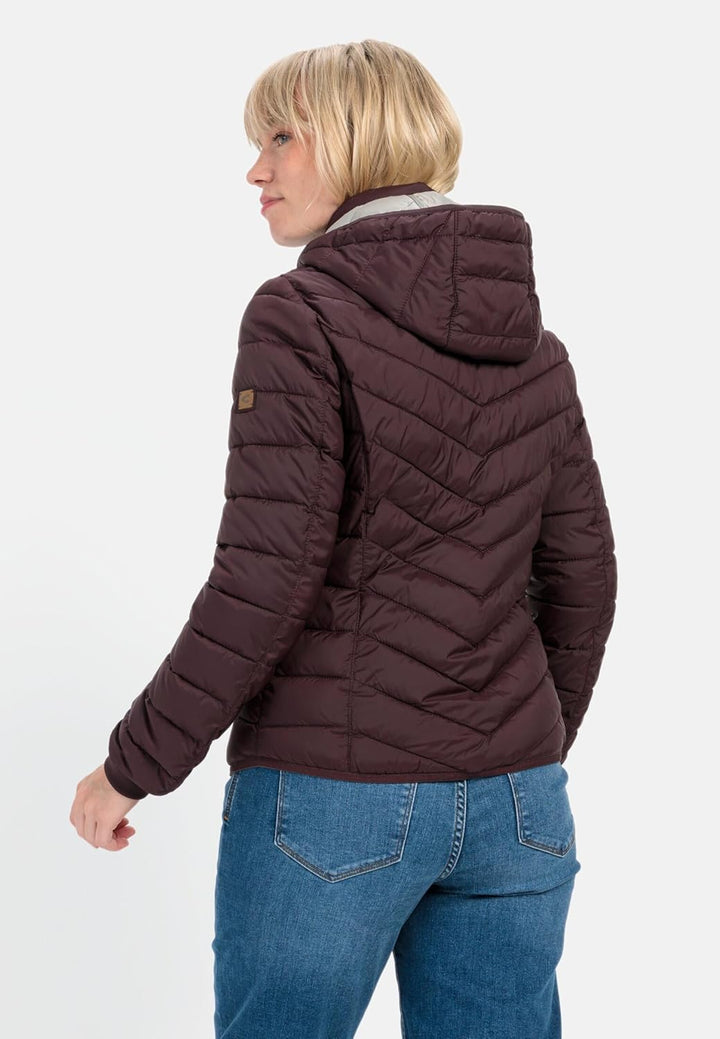camel active Damen Steppjacke aus recyceltem Polyester 46 Pflaume, 46 Pflaume