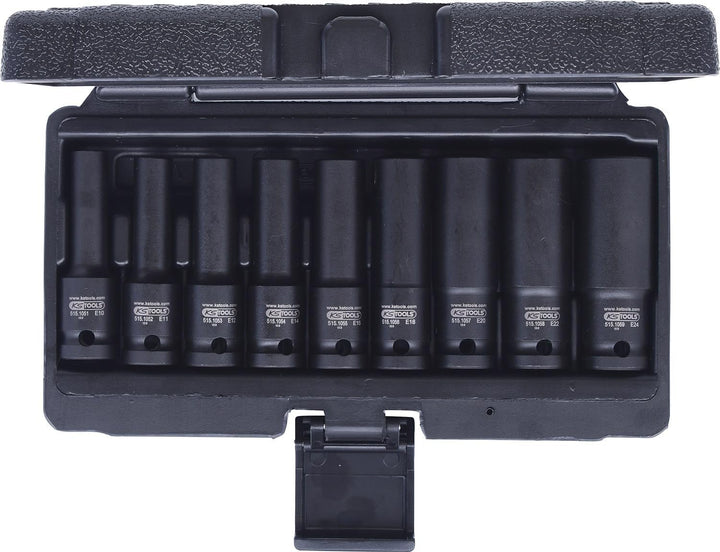 KS Tools 515.1050 1/2" TX-E-Kraft-Stecknuss-Satz, 9-tlg., E10-E24