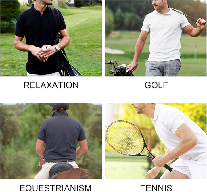 LiKing Herren Polo Shirts Baumwolle 3er Set Poloshirt Männer Hemd T-Shirt Kurzarm Shirt Einfarbig Ca
