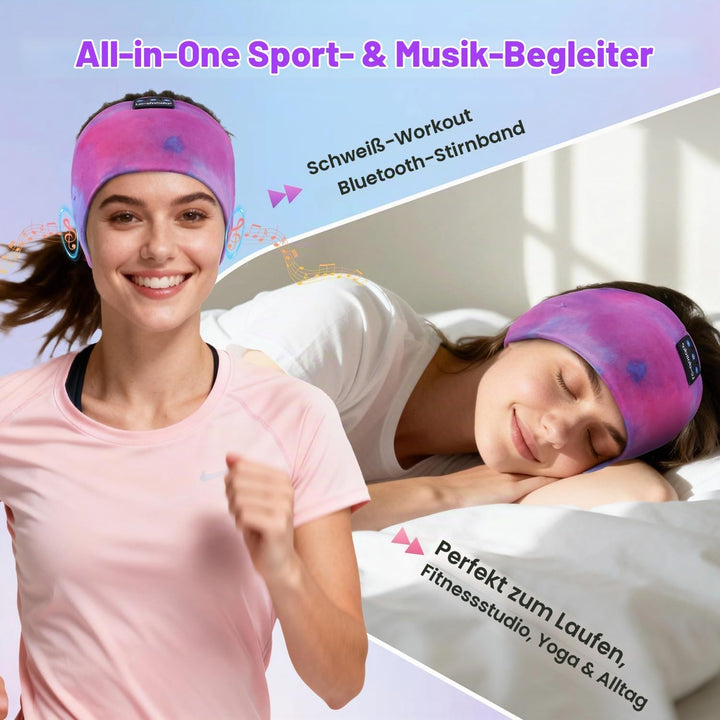 LC-dolida Schlafkopfhörer Bluetooth Sport-Kopfhörer Stirnband, Kabellos Schlafen Kopfhörer 15+ Stund