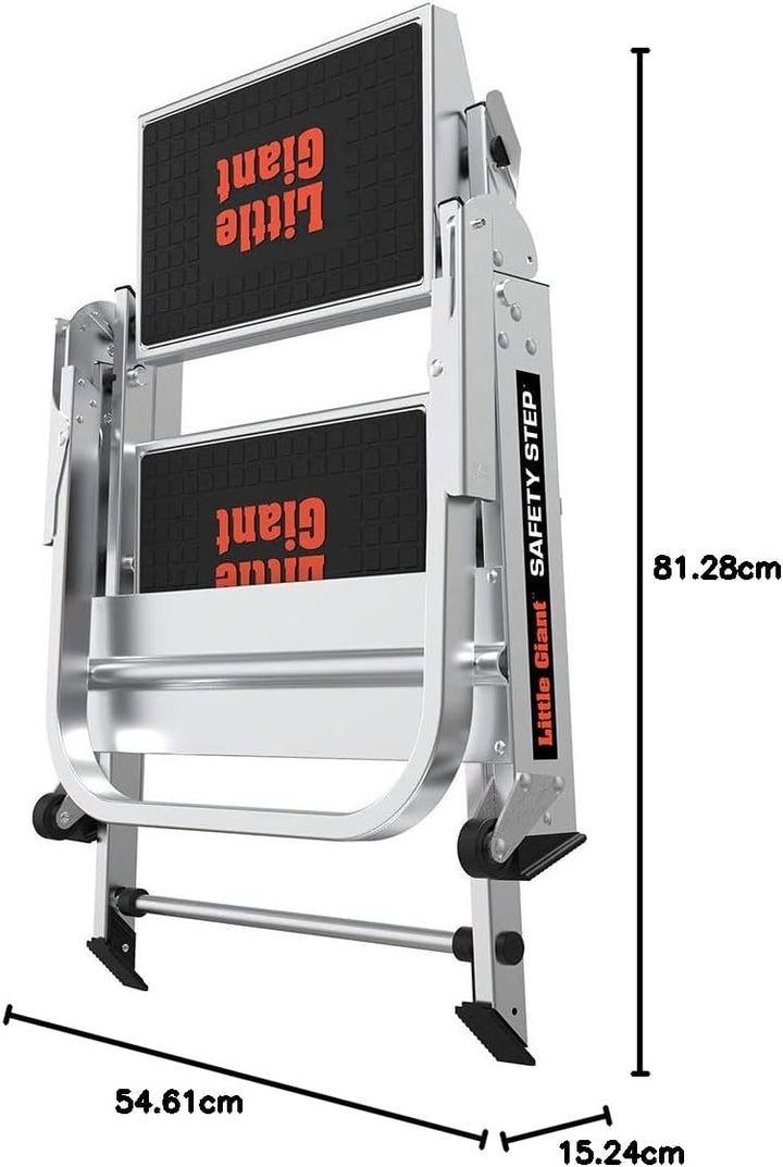 Little Giant Ladders, Safety Step, 2-Step, 2 foot, Step Stool, Aluminum, Type 1A, 300 lbs weight rat