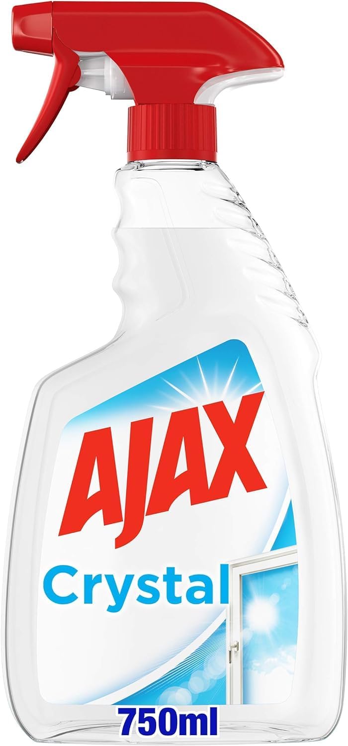 6x Ajax Reinigungsmittelspray Crystal Clean Gläser 750 ml | Sprühen Sie Glasreiniger mit Ammoniak I
