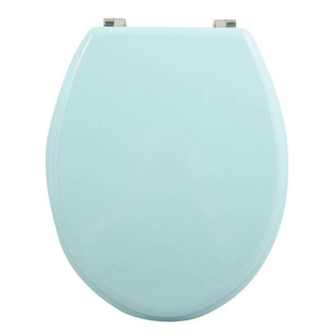 MSV – Pastellgrüner, herzförmiger WC-Sitz und -Deckel aus MDF – Edelstahlscharniere – 43 x 37 x 5 cm