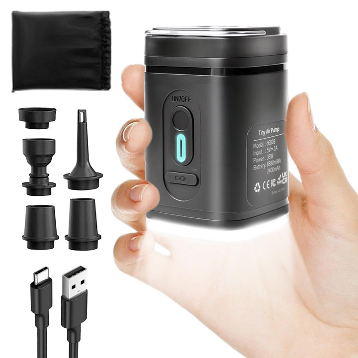 Elektrische Luftpumpe Akku, Luftmatratze Pumpe 2400mAh Wiederaufladbare, 3 in 1 Inflate und Deflate