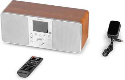 Audizio Genua DAB Radio mit Bluetooth – Stereo DAB Plus Radio mit Fernbedienung, 60 Speicherplätze,