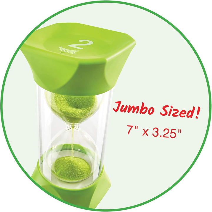 Learning Resources Jumbo-Sanduhr, 2-Minuten-Sanduhr mit gummierten weichen Endkappen, für ruhige Pau