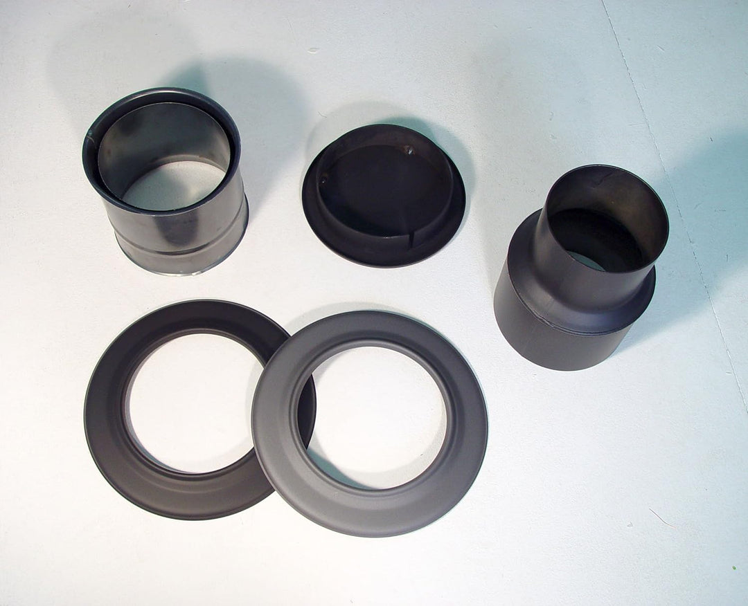 Kamino 331855 Flam Wandfutter doppelt in Silber, für Senotherm beschichtete Ofenrohre 1 mm, Doppelwa