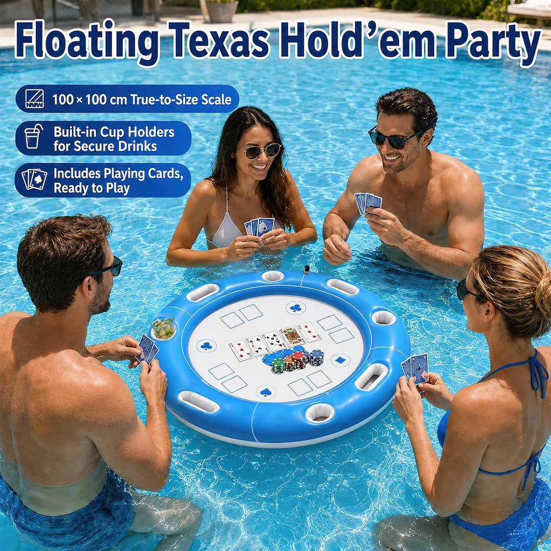 Schwimmender Spieltisch, Schwimmender Kartentisch für Pool, Aufblasbarer Kartentisch Wasser, Aufblas