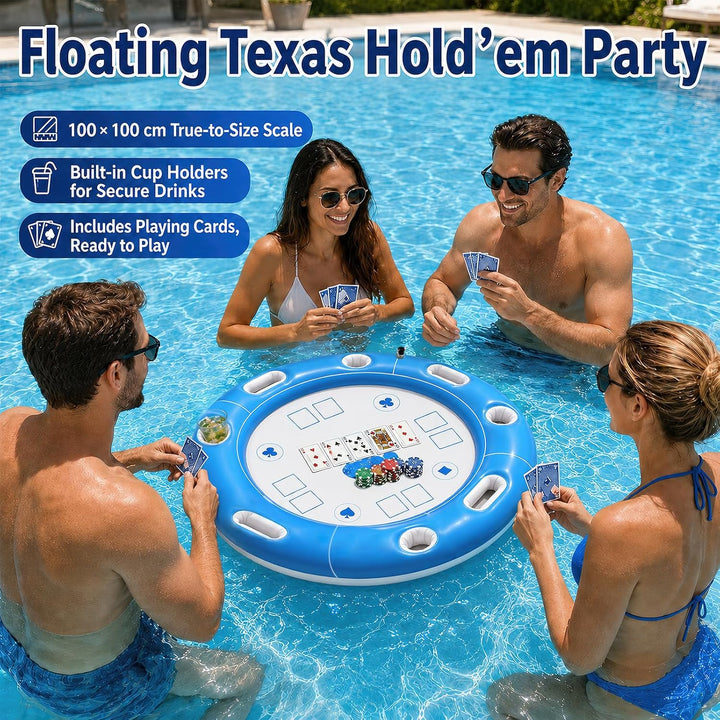 Schwimmender Spieltisch, Schwimmender Kartentisch für Pool, Aufblasbarer Kartentisch Wasser, Aufblas
