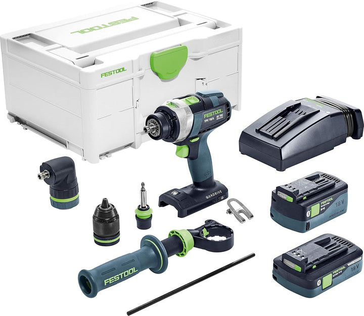 Festool Akku-Schlagbohrschrauber TPC 18/4 5,2/4,0 I-Set QUADRIVE (mit Akkupacks, Schnellladegerät, W
