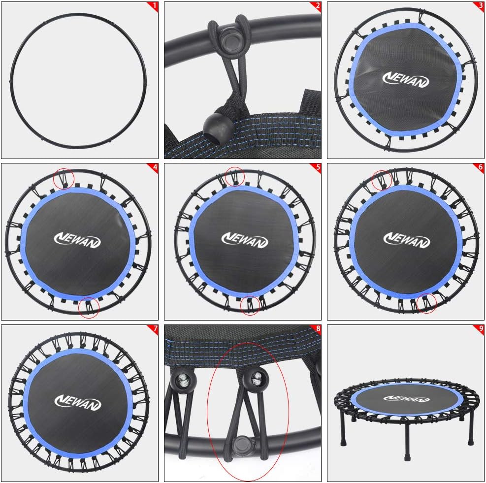 Miuphro Newan - Mini trampolín silencioso de 40 pulgadas, rebote Interior para adultos, Mejor entren