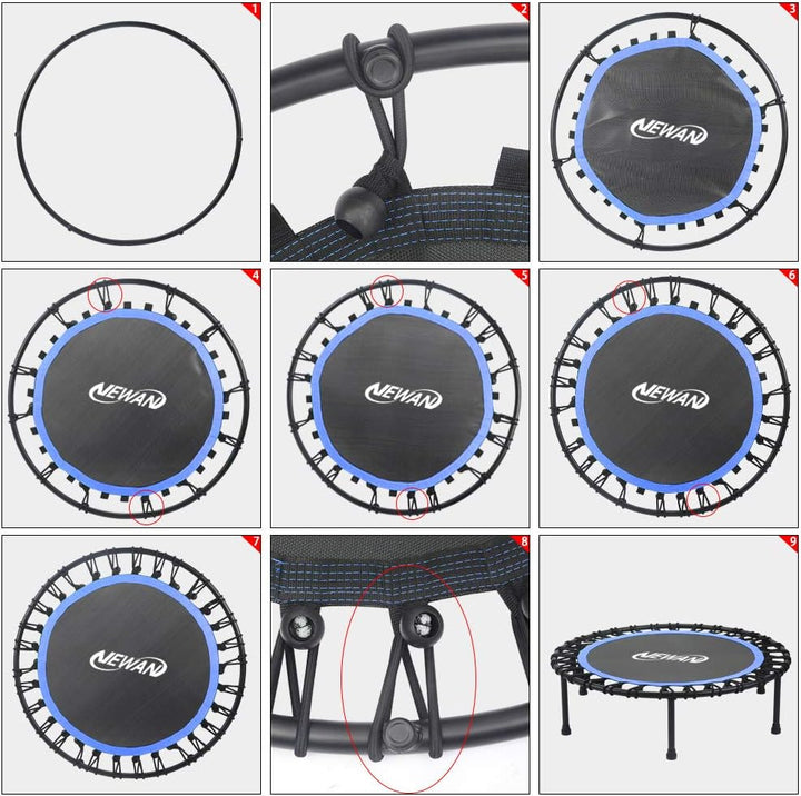 Miuphro Newan - Mini trampolín silencioso de 40 pulgadas, rebote Interior para adultos, Mejor entren