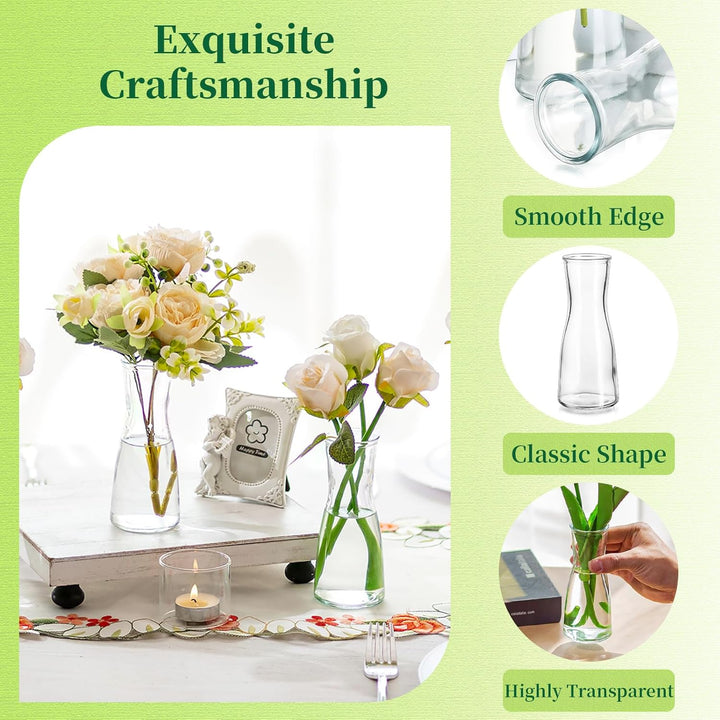Hewory Kleine Vasen für Tischdeko Hochzeit: 6 Vase Glas Vasen Klein Tischdeko für Hochzeitsdeko - Mo