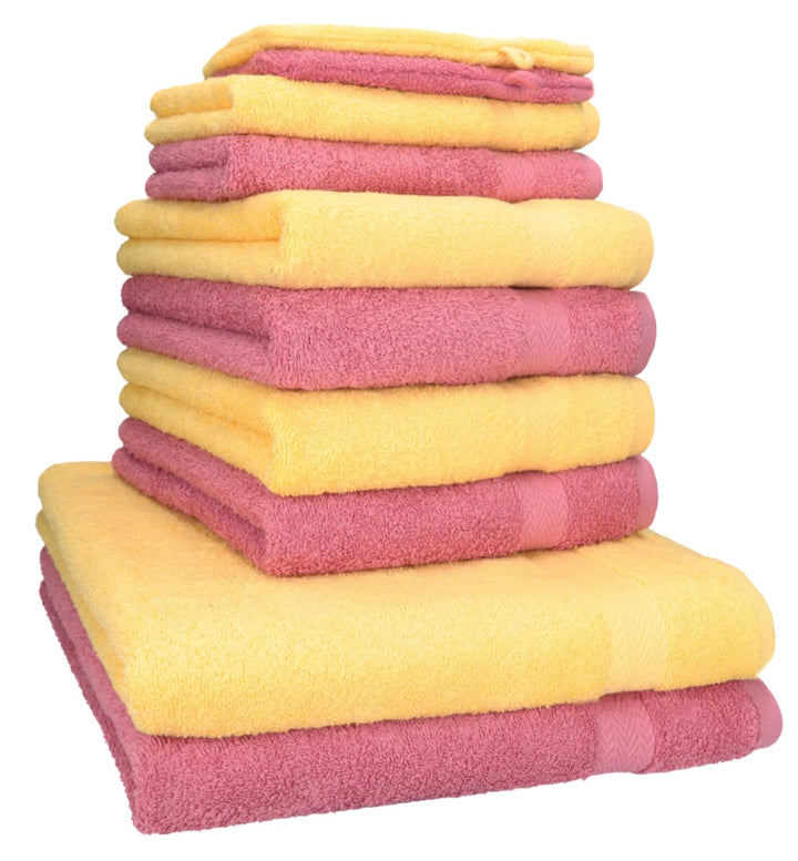 Betz 10-TLG. Handtuch-Set Premium 100% Baumwolle 2 Duschtücher 4 Handtücher 2 Gästetücher 2 Waschhan