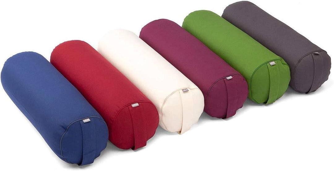 Bodhi Yoga Bolster | ECO Serie | Yogarolle mit Kapok-Füllung | Waschbarer Bezug aus 100% Bio-Baumwol