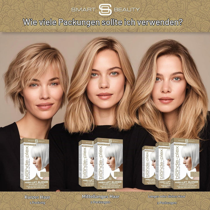 Aschblondes Haarfärbemittel mit Plex Haarpflege Conditioner, permanente Haarfarbe mit einer kühlen b