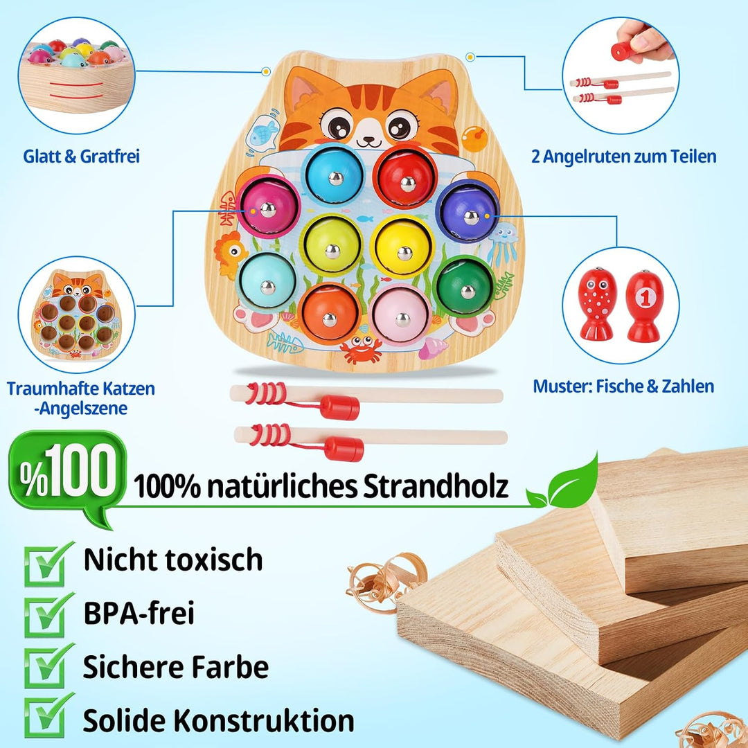 FCSONU Spielzeug ab 2 Jahre|Magnetspiel Angelspiel|Sortierspiel Feinmotorik | Kinder Farben Lernen|S