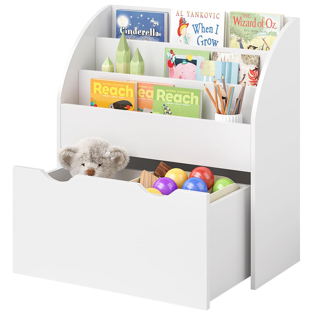 Bellabino Koro Bücherregal Kinder – Regal Kinderzimmer mit 3 Fächern für Bücher – Montessori Kinderr