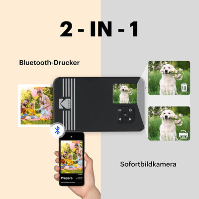 Kodak Mini Shot 2 Retro, Tragbare Sofortbildkamera und Fotodrucker, iOS und Android, Bluetooth, 4Pas