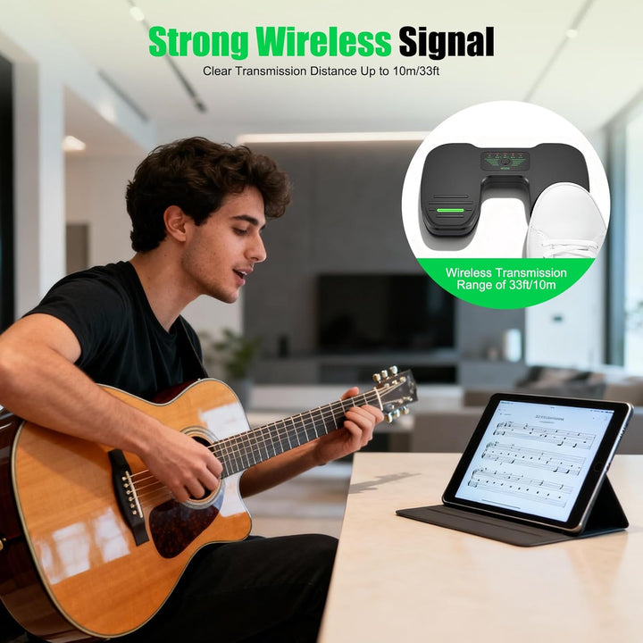 Bluetooth Page Turning Pedal, Wireless Page Turner Stumm, Musik Lese Controller zum Spielen von Inst