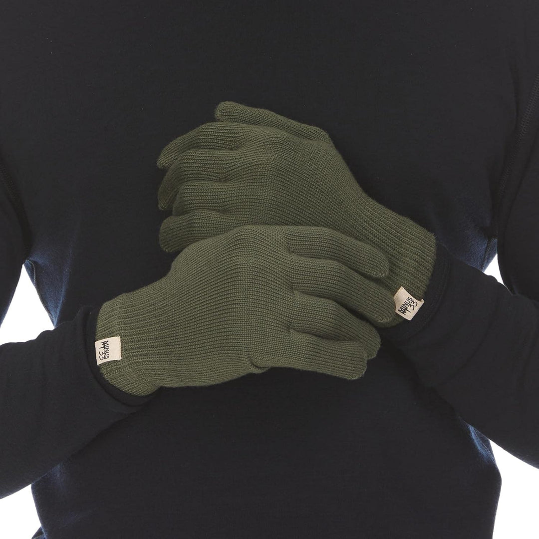 Minus33 Merino Wool Handschuheinlage schwarz M Braunoliv, M Olivgrün