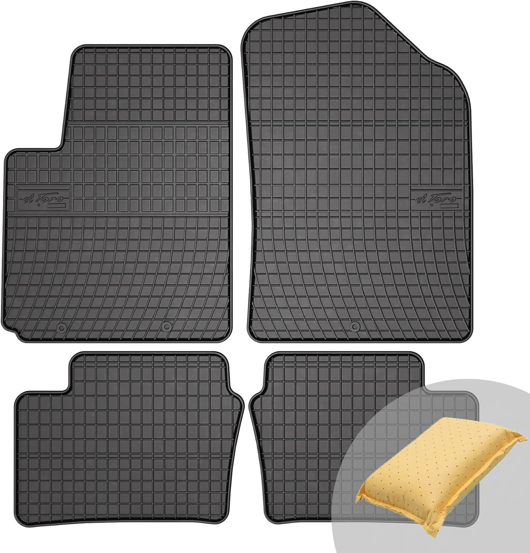 FROGUM EL Toro Gummimatten Ganzjähriges-Set von Autofussmatte Auto Fussmatten für Kia Picanto II 201