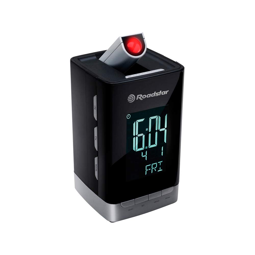 Roadstar CLR-2496P Uhrenradio (Projektion, Kalender, Datum, Batterie-Backup, Dual Weckfunktion)