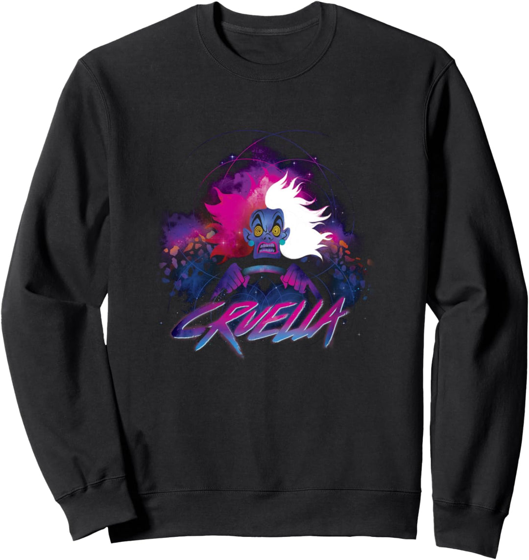 Disney Villains Cruella De Vil Neon Airbrush Portrait Sweatshirt
