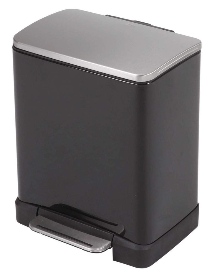 EKO E-Cube Tretmülleimer 20L Metall (32 x 36.6 x 44.5 cm, Dämpfer-System, Fingerabdruck frei, Stay-O