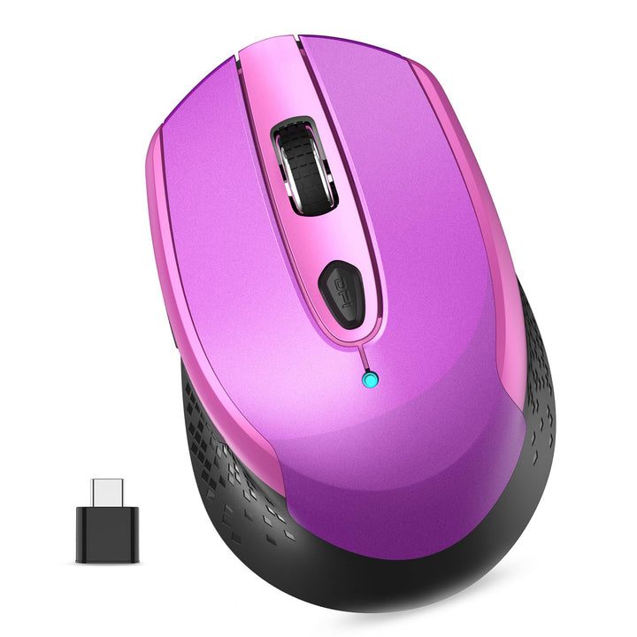 Maus Kabellos USB C, Funkmaus Batterie Klein 2.4G Computer Maus mit USB C Empfänger 3 Verstellbare D