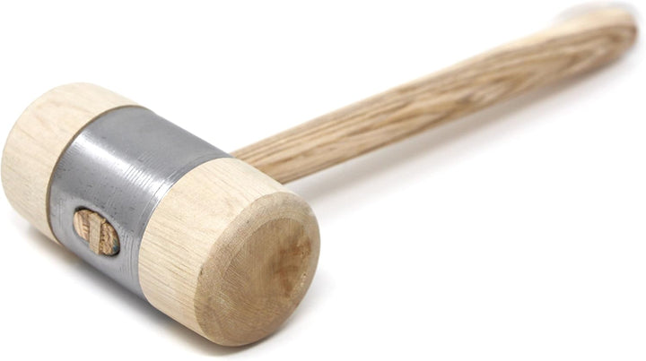 STUBAI HOLZHAMMER mit Metallmantel Ø 50 mm | robuster Holzhammer mit Weissbuchenkopf & Metallring |