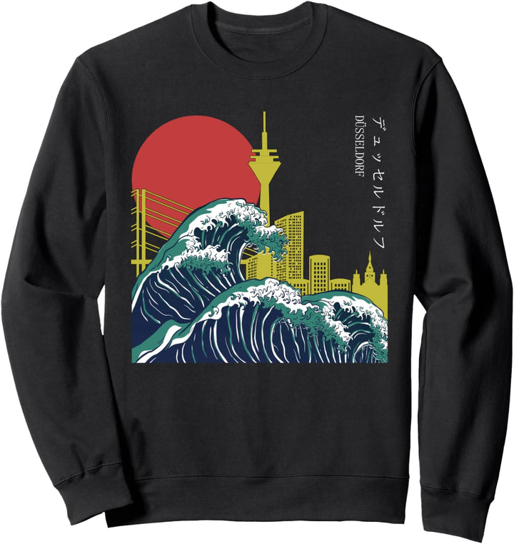 Retro Welle grunge Kanji Anime Vaporwave Japan Düsseldorf Sweatshirt