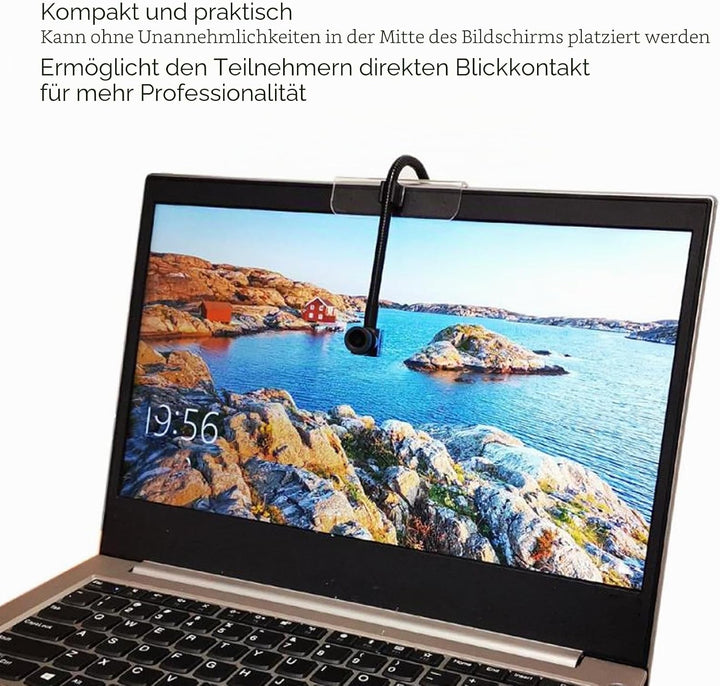 Jiawu Center Cam Mittelbildschirm-Webcam, 1080P-Center-Webcam für Laptop und Desktop, Auge Zur Kamer