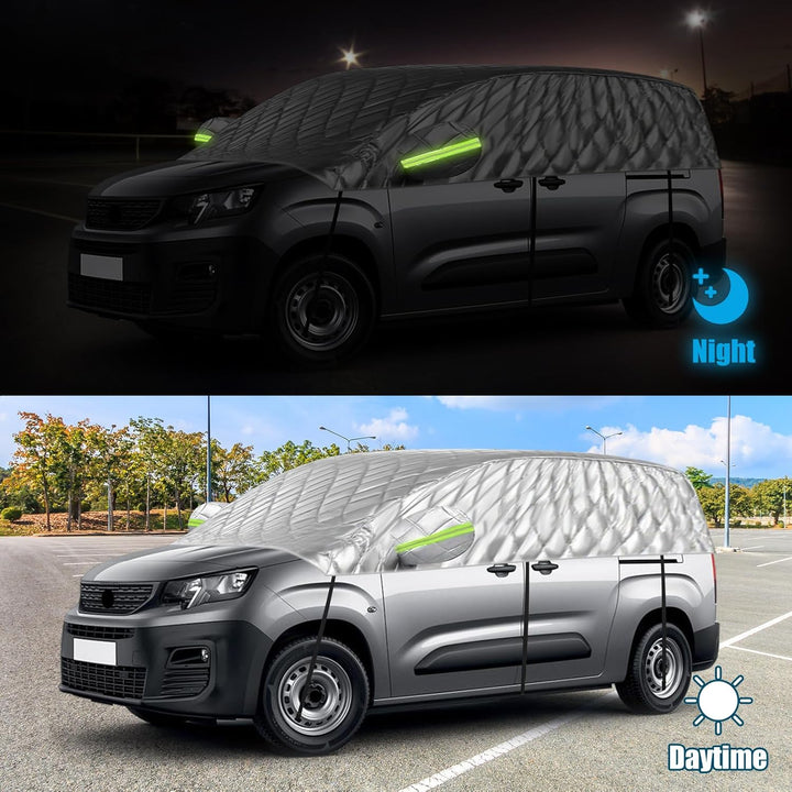 Halbgarage für Citroen Berlingo K9 XLWB 2018-2025, Halbe Autoabdeckung Winter Sommer, Abdeckplane Au
